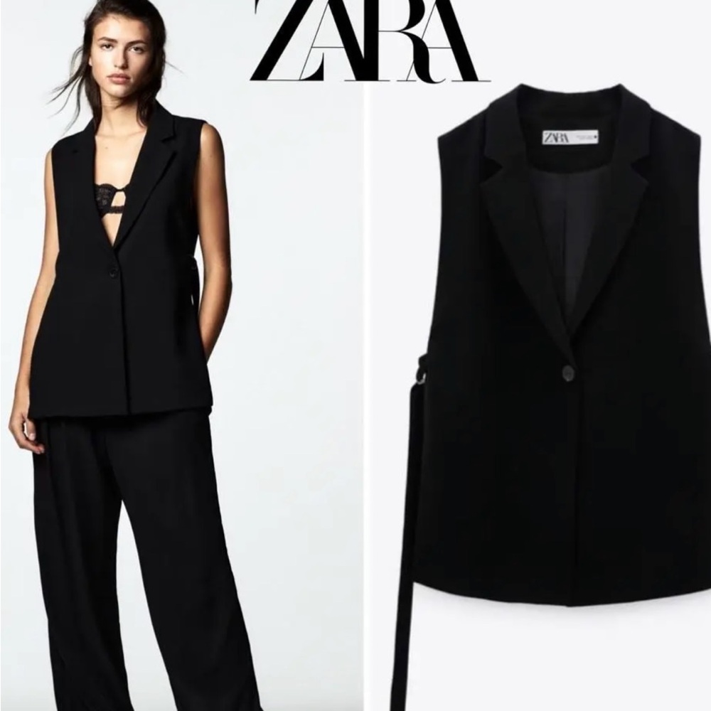 Zara Women's Black Open Blazer
